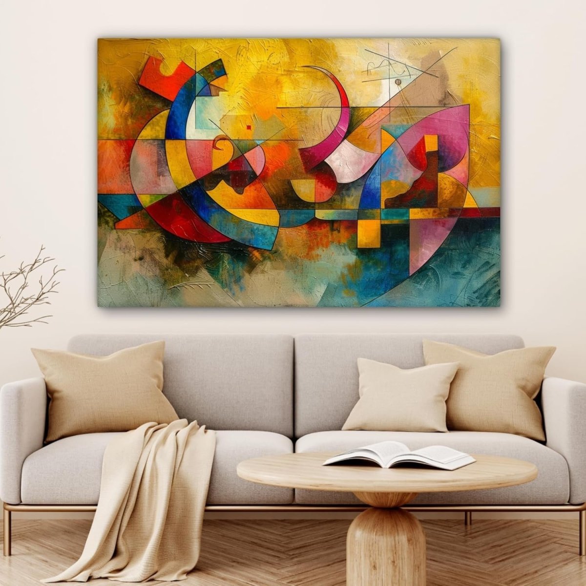 Large Abstract Canvas Wall Art 120x80cm Modern Decor - Kwikley
