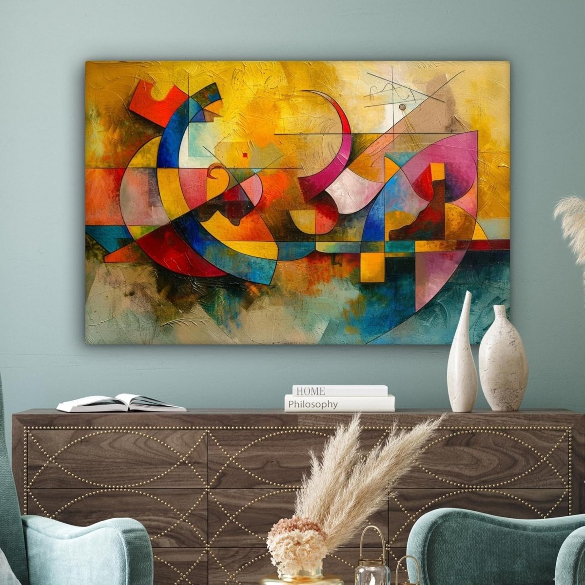 Large Abstract Canvas Wall Art 120x80cm Modern Decor - Kwikley