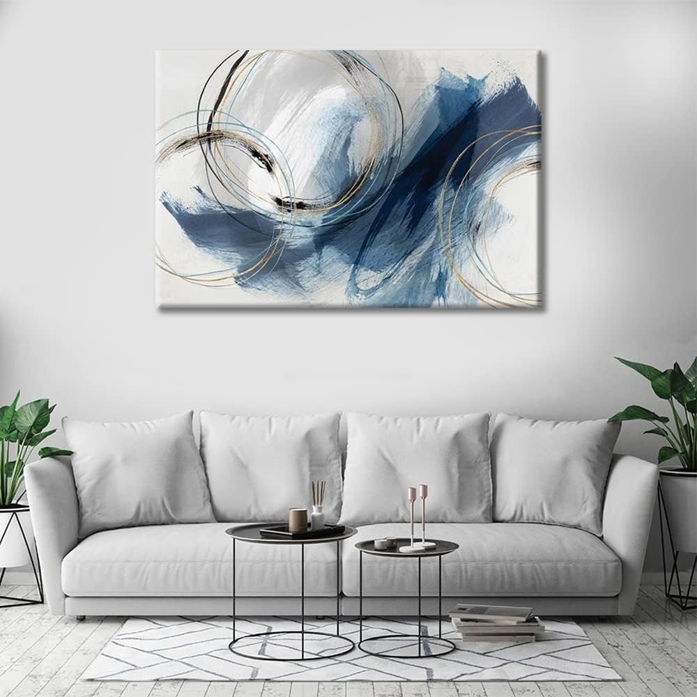 Large Abstract Canvas Wall Art 36x24in Modern Ready to Hang - Kwikley