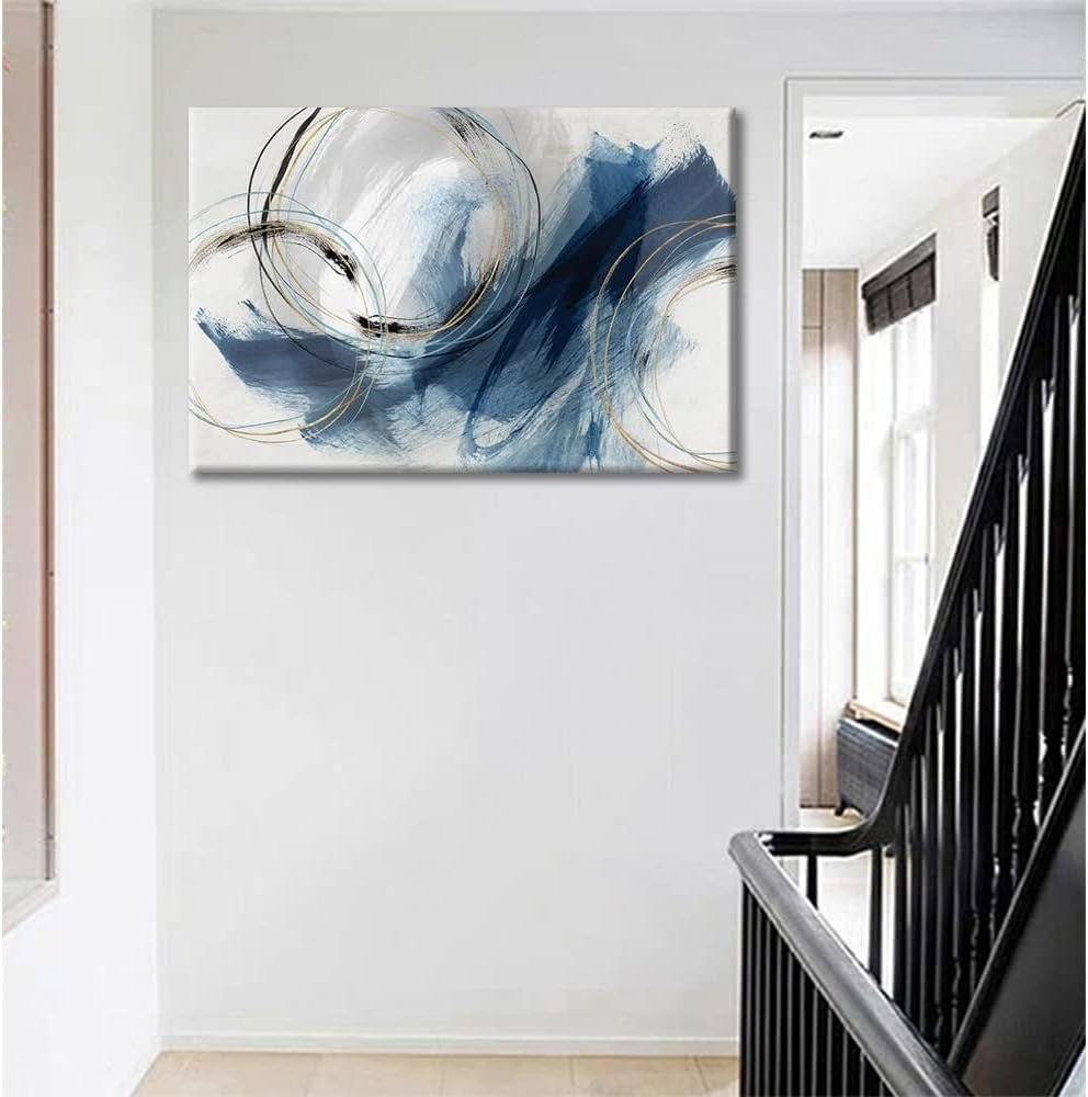 Large Abstract Canvas Wall Art 36x24in Modern Ready to Hang - Kwikley