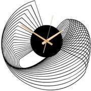 Large Abstract Metal Wall Clock 60cm Silent Modern Spiral Art - Kwikley