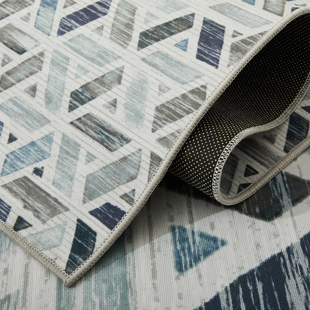 Large Abstract Pattern Area Rug Soft Touch Modern Geometric Floor Carpet - Kwikley