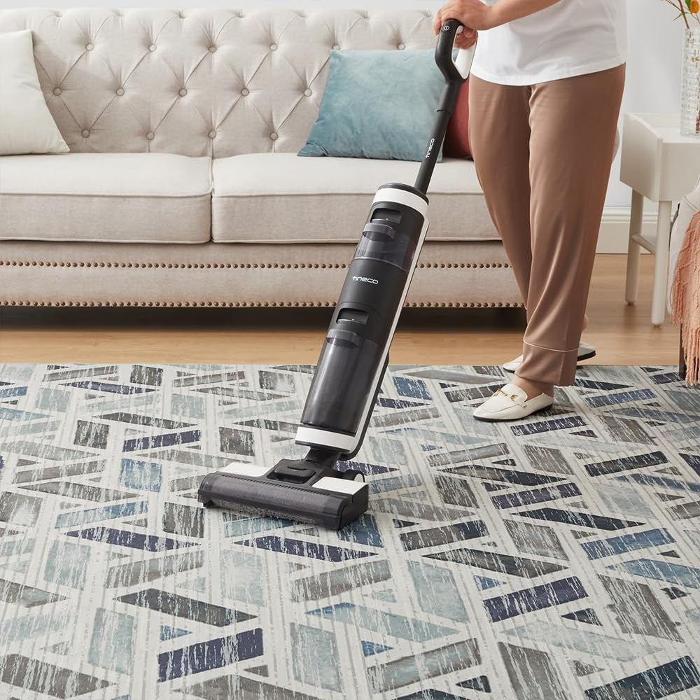 Large Abstract Rug 200x290cm Soft Modern Non - Slip Blue Grey Area Carpet - Kwikley