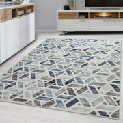 Large Abstract Rug 200x290cm Soft Modern Non - Slip Blue Grey Area Carpet - Kwikley