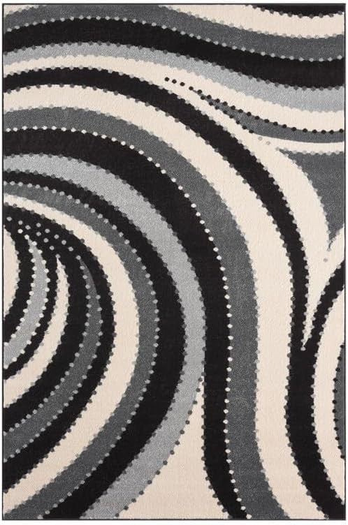 Large Abstract Wave Area Rug 160x230cm Washable Non Slip Modern Carpet - Kwikley