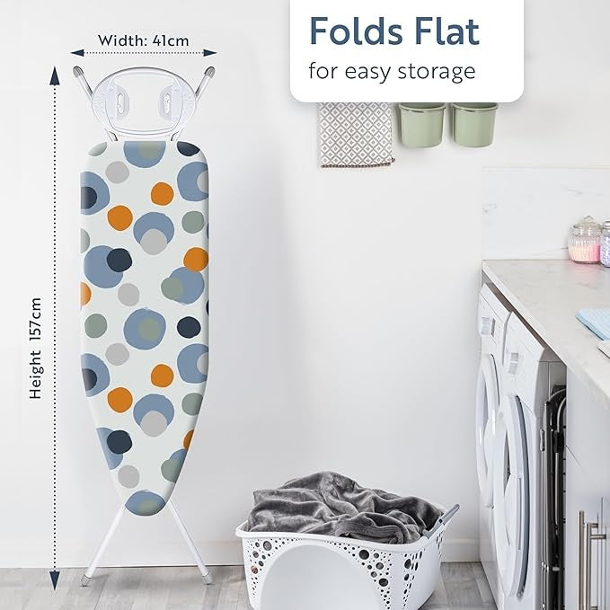 Large Adjustable Ironing Board 114x38cm Non Slip Foldable Stand - Kwikley