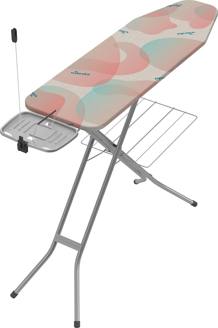 Large Adjustable Ironing Board with Laundry Rack Reversible Cover Pink - Kwikley