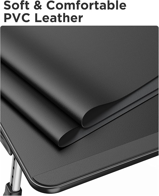 Large Adjustable Lap Desk Bed Table 60x33cm Laptop Stand Mouse Space Black - Kwikley