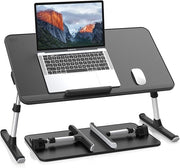 Large Adjustable Lap Desk Bed Table 60x33cm Laptop Stand Mouse Space Black - Kwikley
