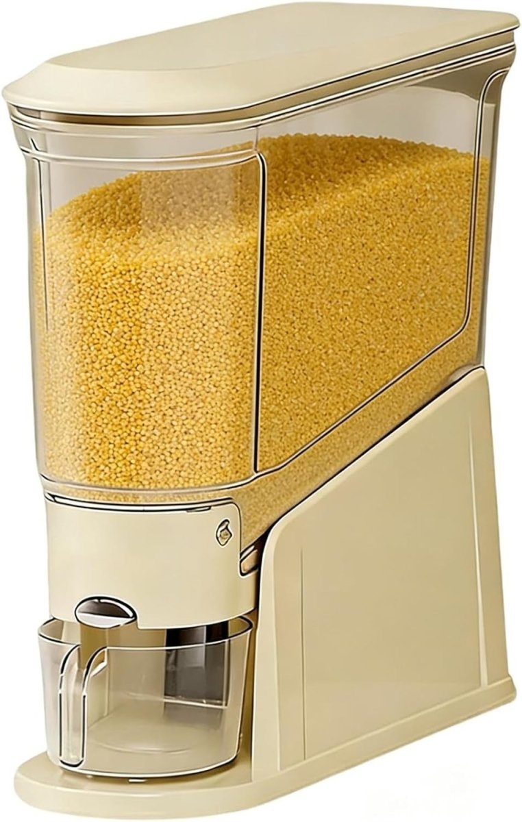 Large Airtight Rice Storage Bin Press Dispenser Slim - Kwikley