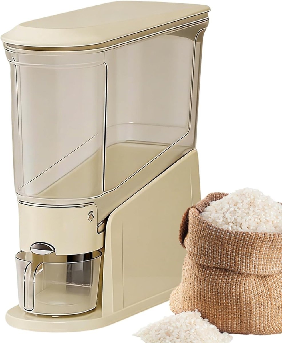 Large Airtight Rice Storage Bin Press Dispenser Slim - Kwikley
