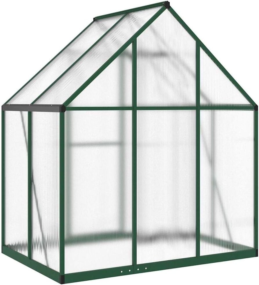 Large Aluminium Greenhouse 169x114x195cm Polycarbonate Panels with Base Frame - Kwikley