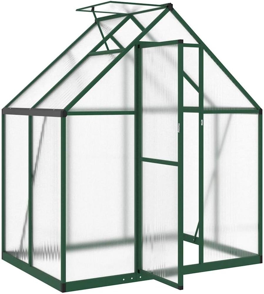 Large Aluminium Greenhouse 169x114x195cm Polycarbonate Panels with Base Frame - Kwikley
