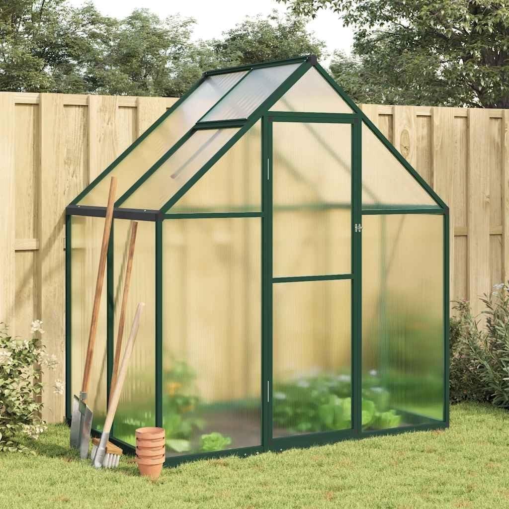 Large Aluminium Greenhouse 169x114x195cm Polycarbonate Panels with Base Frame - Kwikley