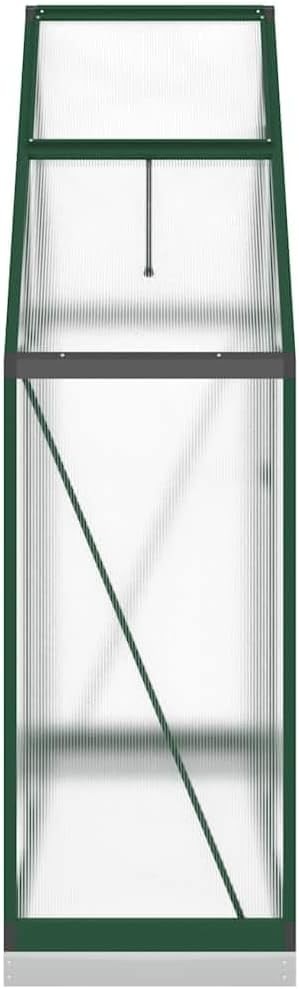 Large Aluminium Greenhouse 169x58x202cm Polycarbonate Panels with Base Frame - Kwikley