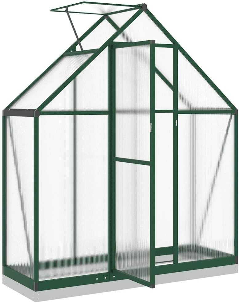 Large Aluminium Greenhouse 169x58x202cm Polycarbonate Panels with Base Frame - Kwikley