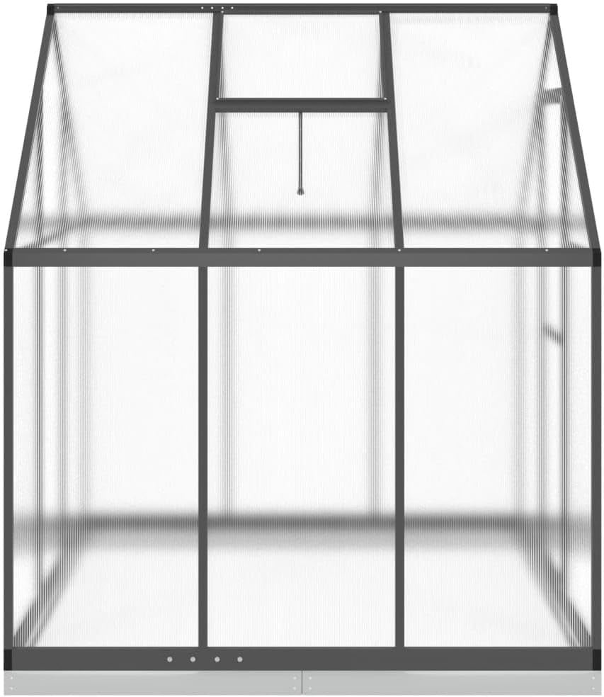 Large Aluminium Walk - In Greenhouse 169x169x202cm Anthracite Polycarbonate - Kwikley