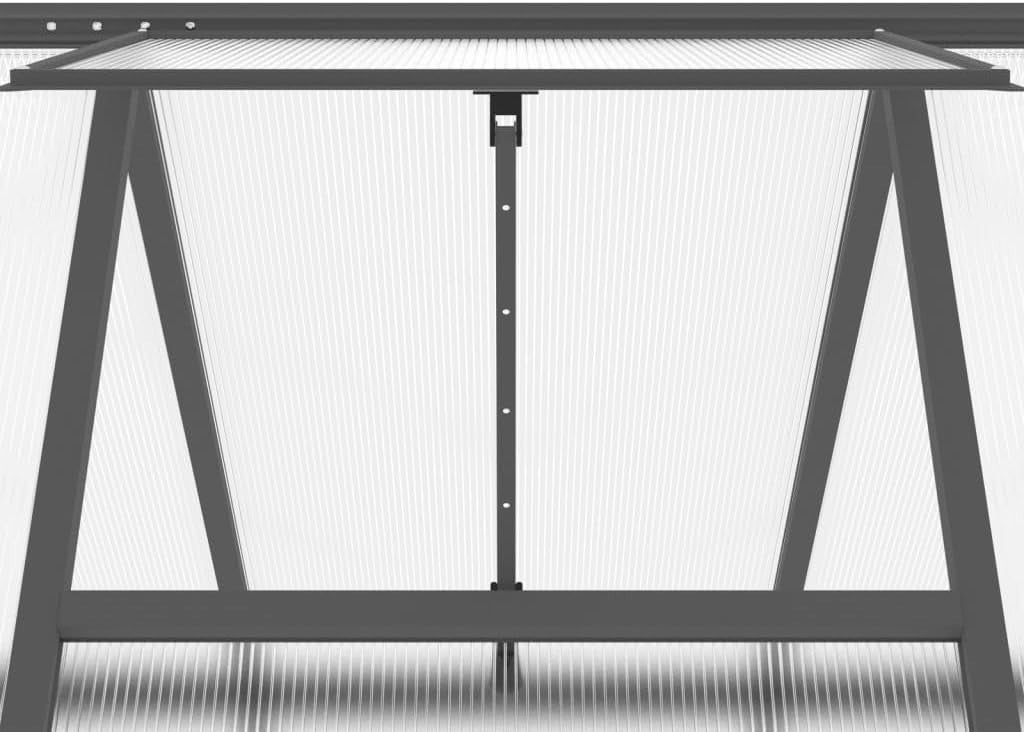 Large Aluminium Walk - In Greenhouse 169x169x202cm Anthracite Polycarbonate - Kwikley