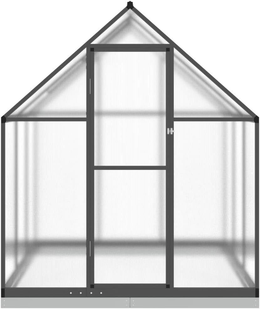 Large Aluminium Walk - In Greenhouse 169x169x202cm Anthracite Polycarbonate - Kwikley