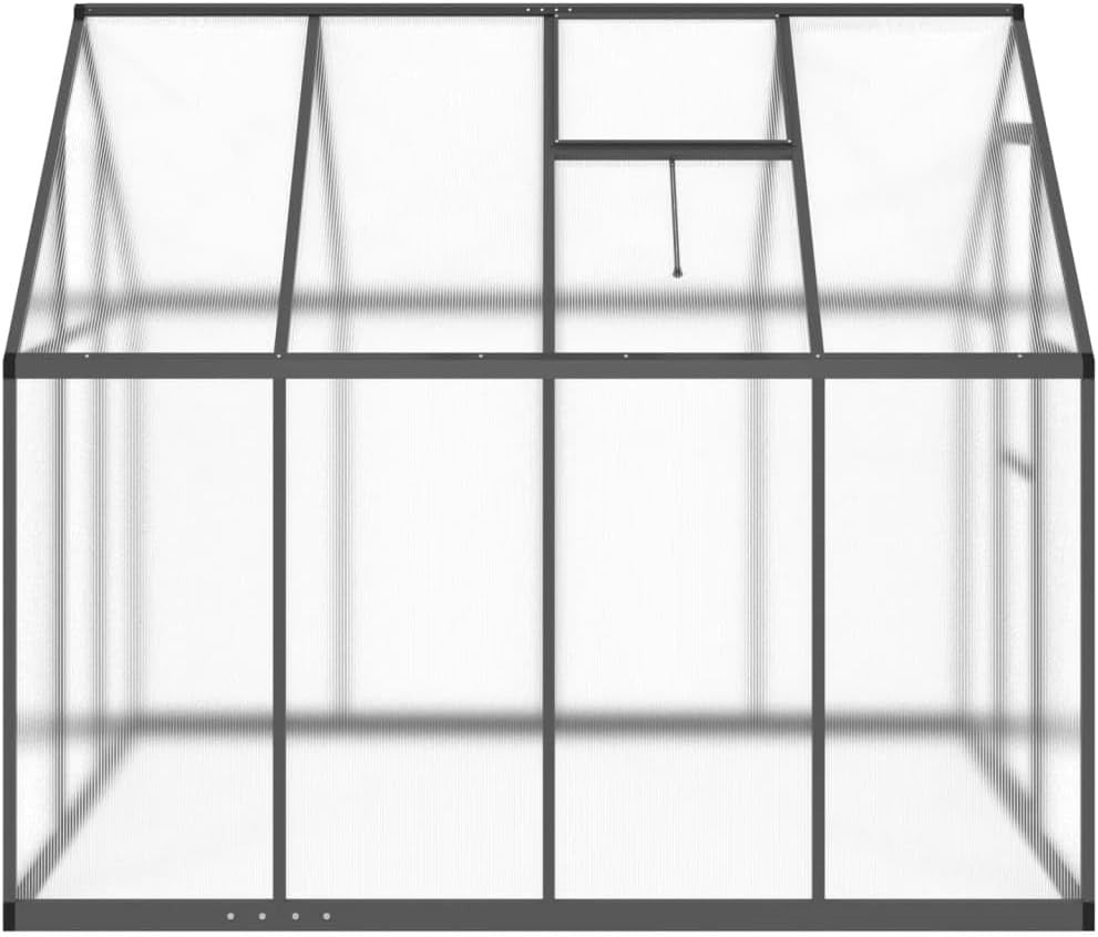 Large Aluminium Walk - In Greenhouse 224x169x195cm Anthracite Polycarbonate - Kwikley