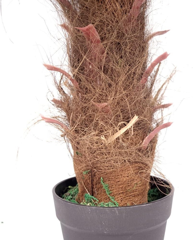 Large Artificial 100cm Palm Tree with Brown Trunk Tropical Indoor Decor Plant - Kwikley