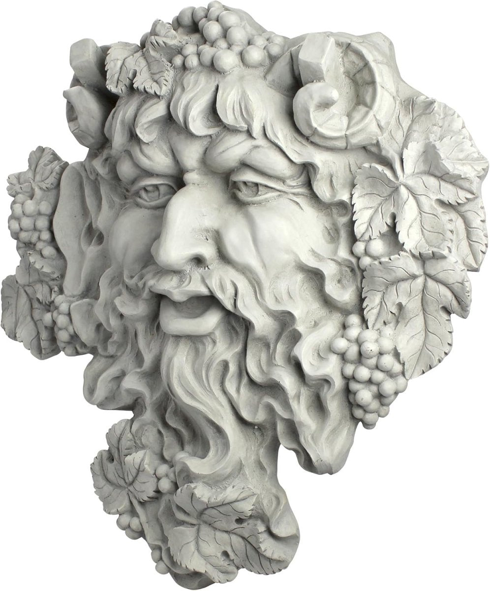 Large Bacchus Greenman Wall Sculpture 48.5cm Stone - Kwikley