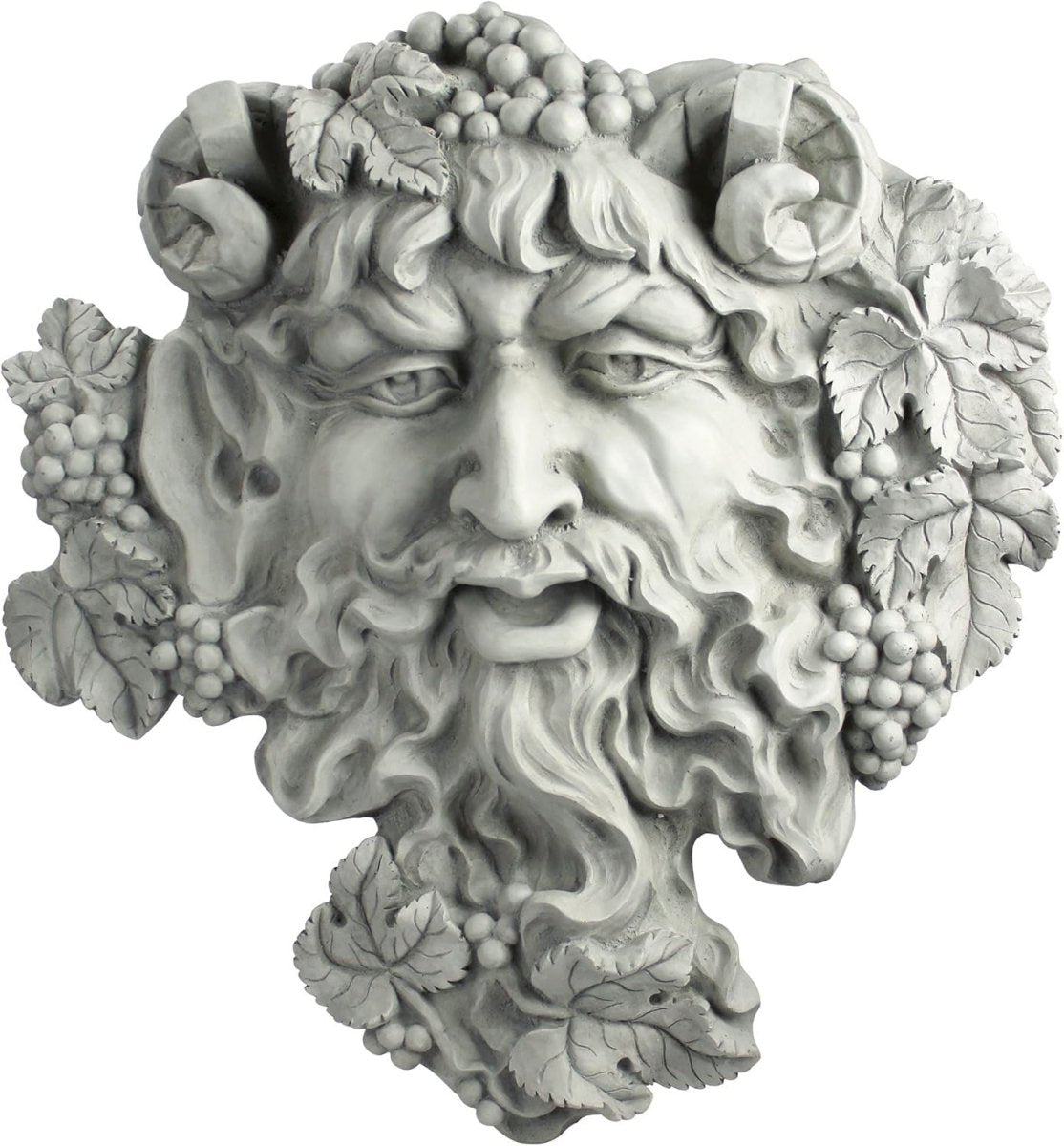 Large Bacchus Greenman Wall Sculpture 48.5cm Stone - Kwikley
