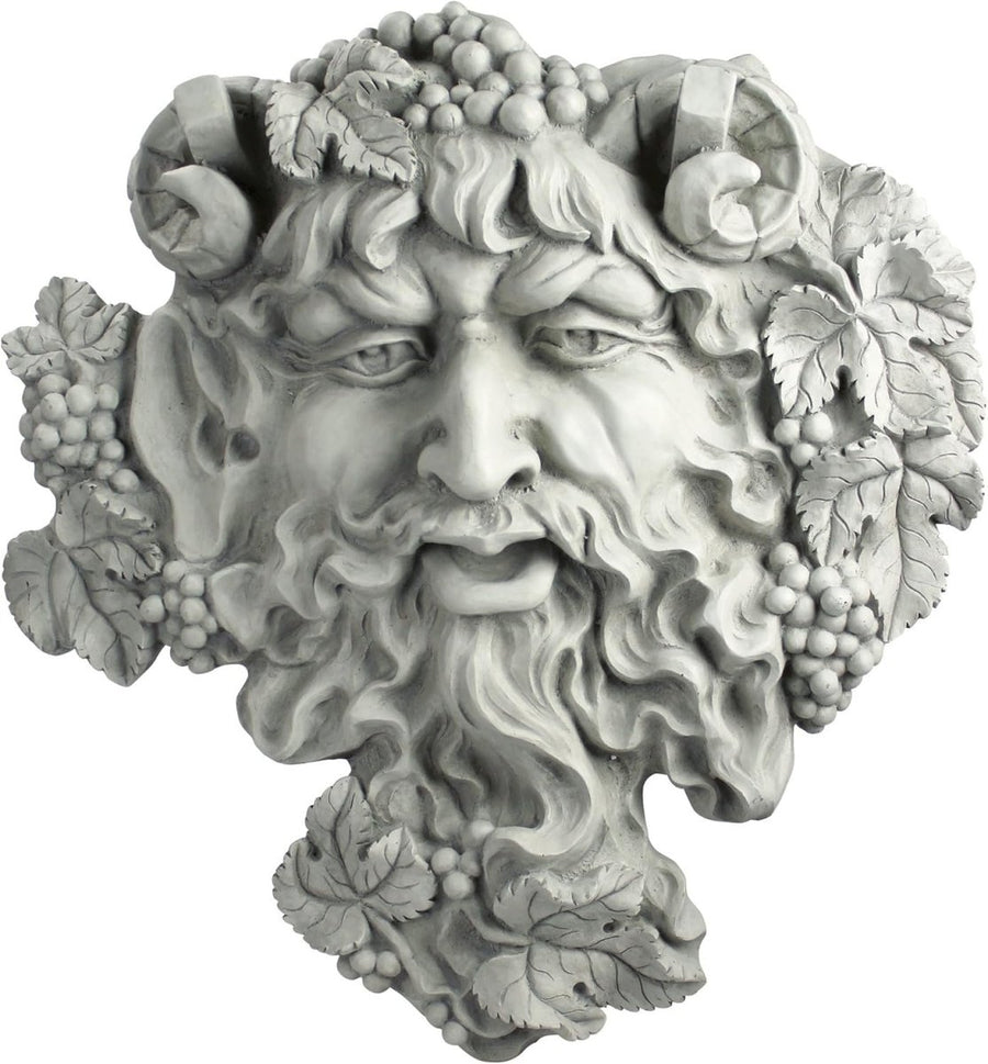 Large Bacchus Greenman Wall Sculpture 48.5cm Stone - Kwikley