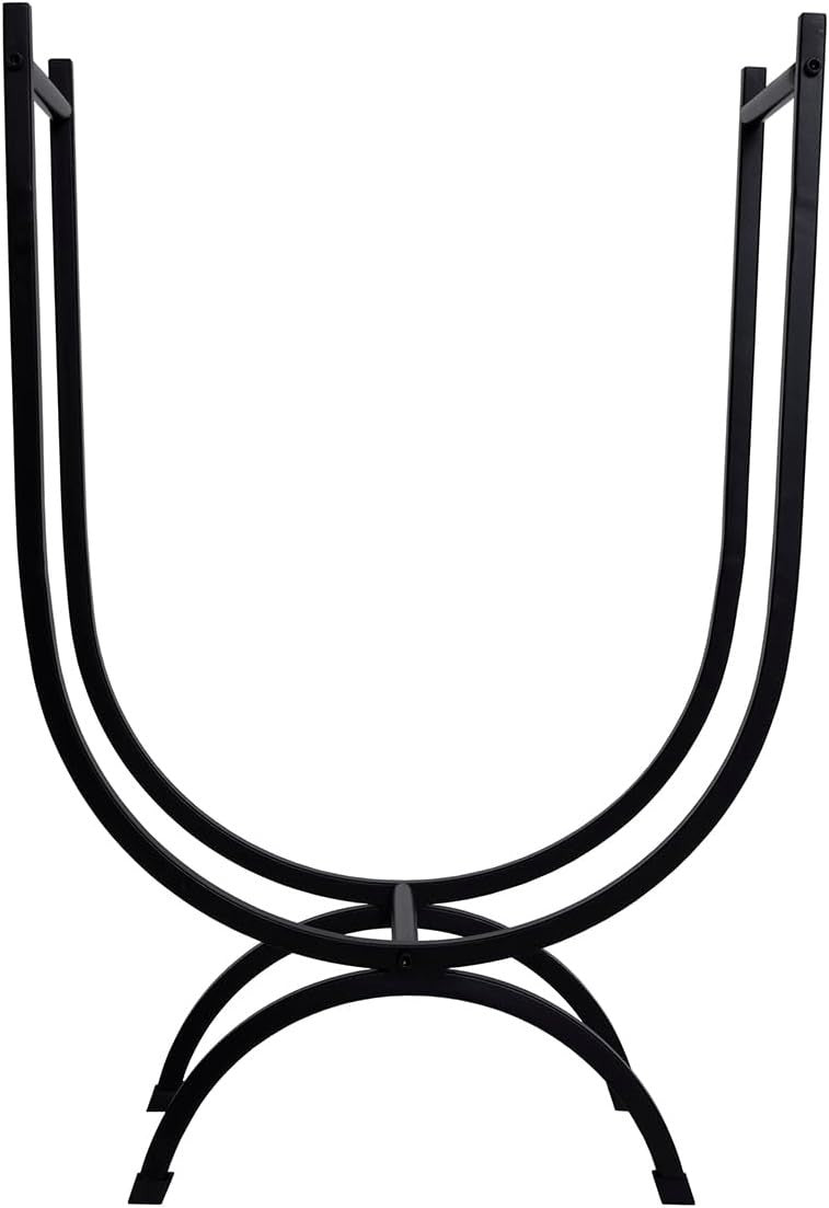 Large Black Iron Log Holder for Firewood | Indoor Freestanding Basket - Kwikley
