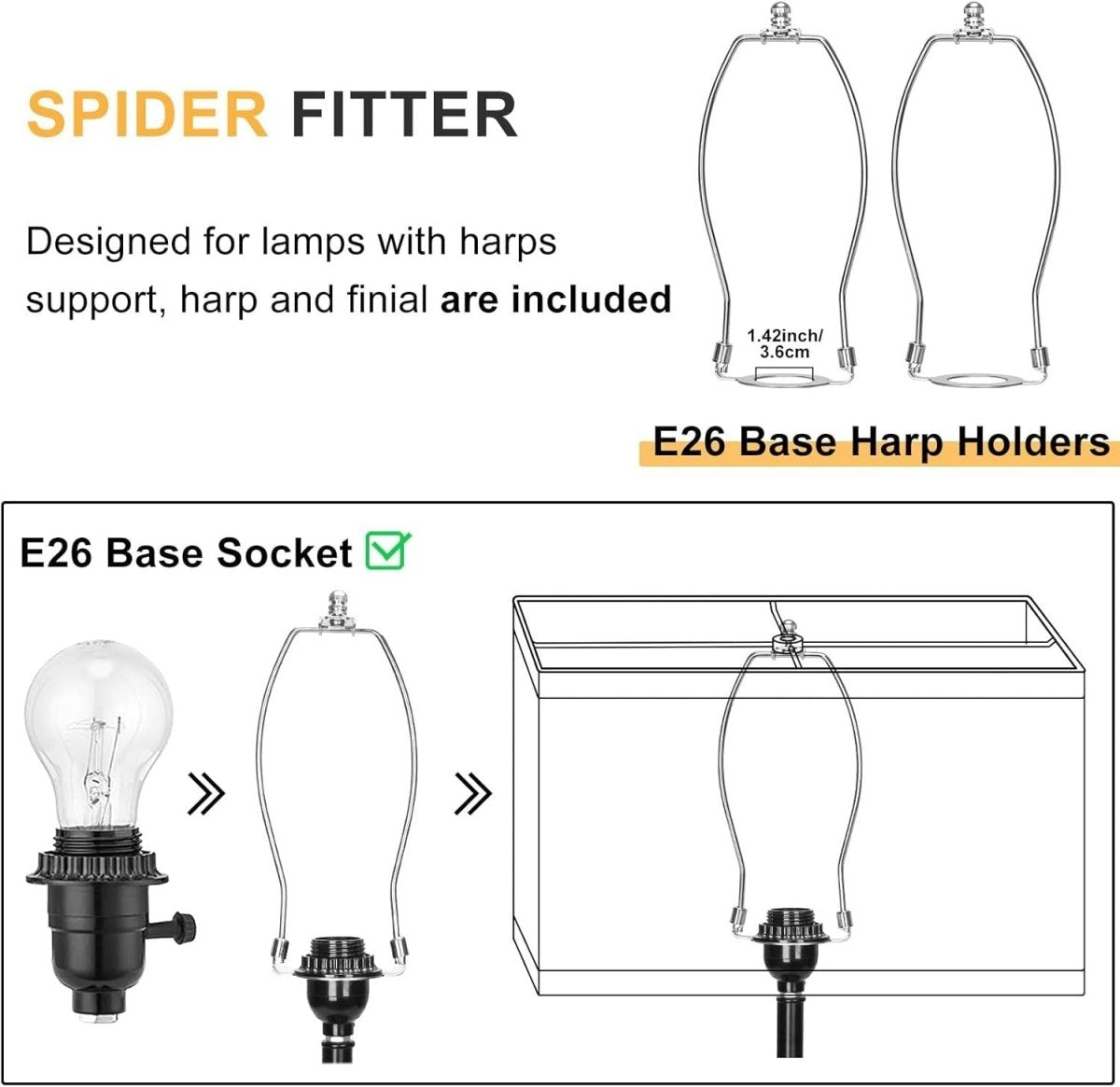 Large Black Rectangle Lamp Shades Set of 2 Linen Spider Fit 16x8x10 - Kwikley