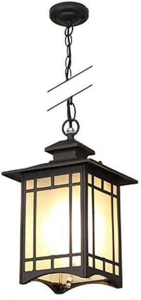 Large Black Square Hanging Lantern – IP65 Outdoor Ceiling Light (38×27 cm) - Kwikley