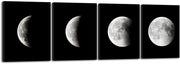 Large Blue Moon Canvas Wall Art – Modern Abstract Space Framed Print - Kwikley
