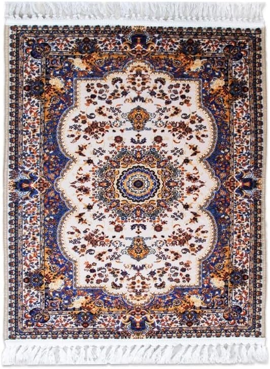 Large Blue Mughal Area Rug 200x290cm Washable Non Slip Traditional Carpet - Kwikley