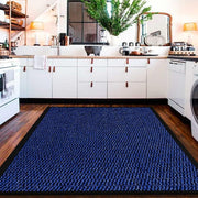 Large Blue Waterproof Entrance Mat 120x150cm Non Slip Heavy Duty Floor Rug - Kwikley