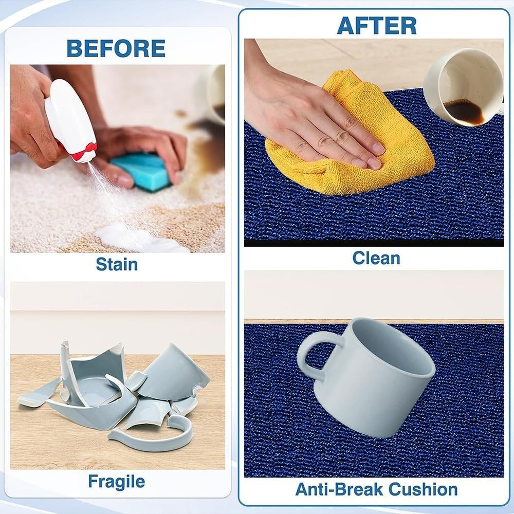Large Blue Waterproof Entrance Mat 120x150cm Non Slip Heavy Duty Floor Rug - Kwikley