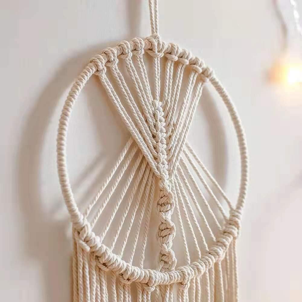 Large Boho Macrame Dream Catcher – Cotton Tassel Wall Hanging - Kwikley