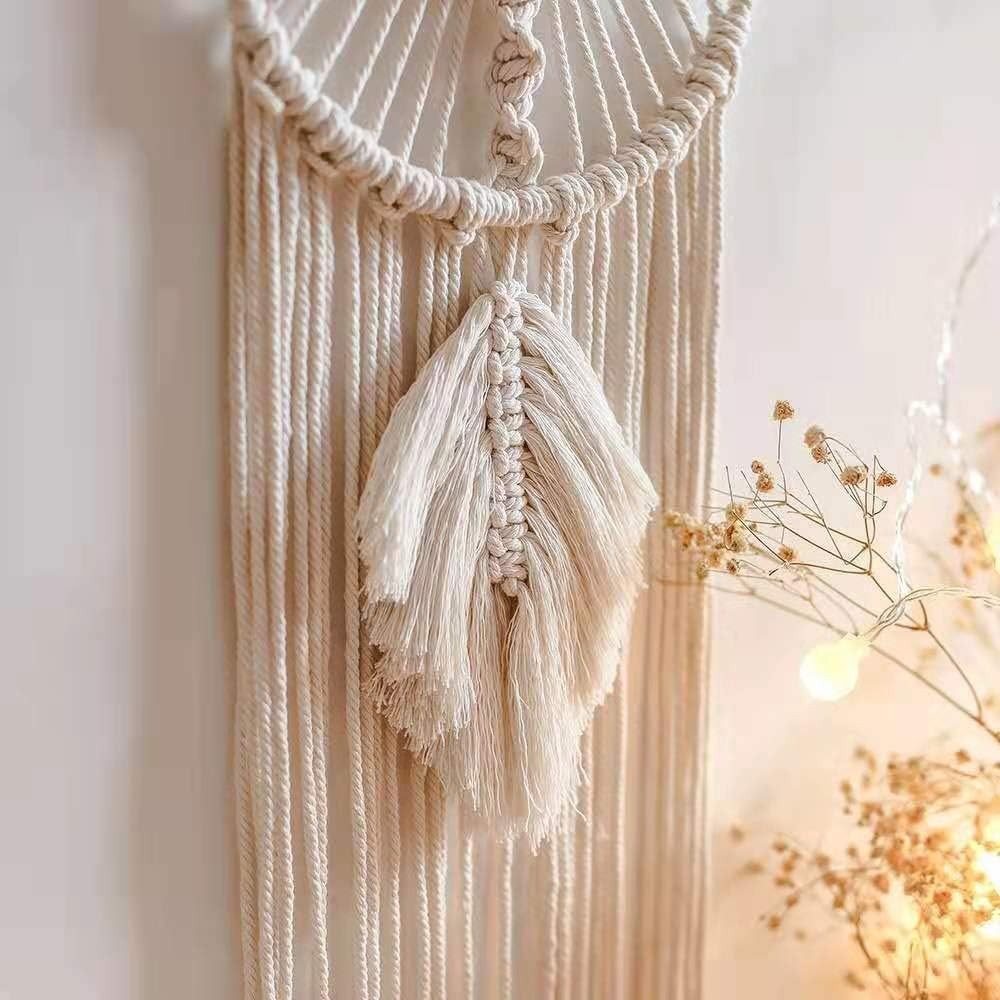 Large Boho Macrame Dream Catcher – Cotton Tassel Wall Hanging - Kwikley