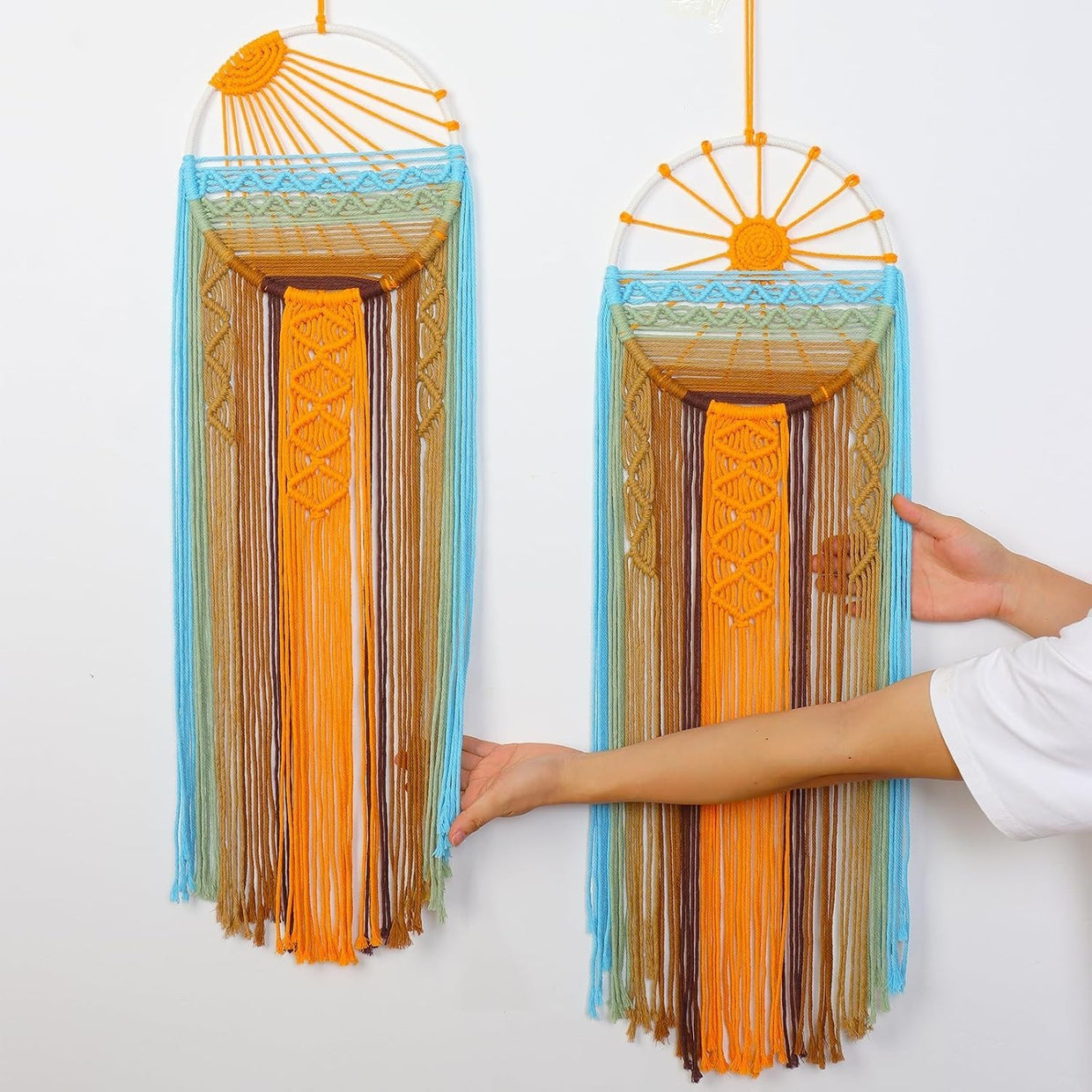 Large Boho Macrame Dream Catcher Wall Hanging 29.5x9.9in - Kwikley
