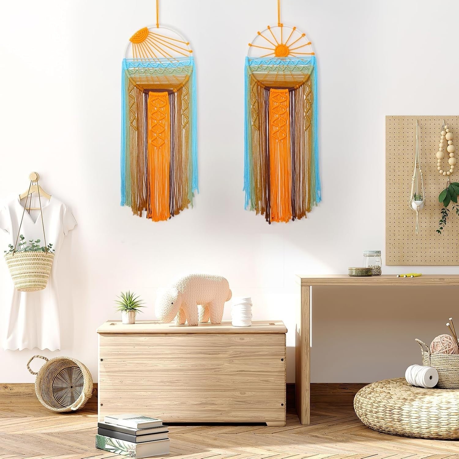 Large Boho Macrame Dream Catcher Wall Hanging 29.5x9.9in - Kwikley
