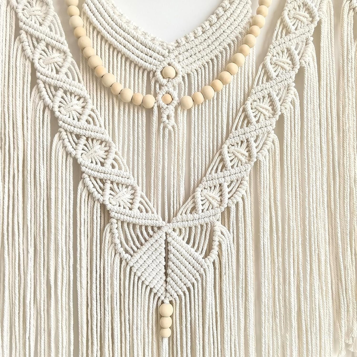 Large Boho Macrame Wall Hanging 43"x32" Cotton Tapestry Decor4 - Kwikley