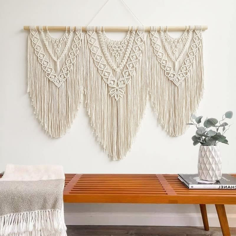 Large Boho Macrame Wall Tapestry 110x82cm Bedroom Decor for woman - Kwikley