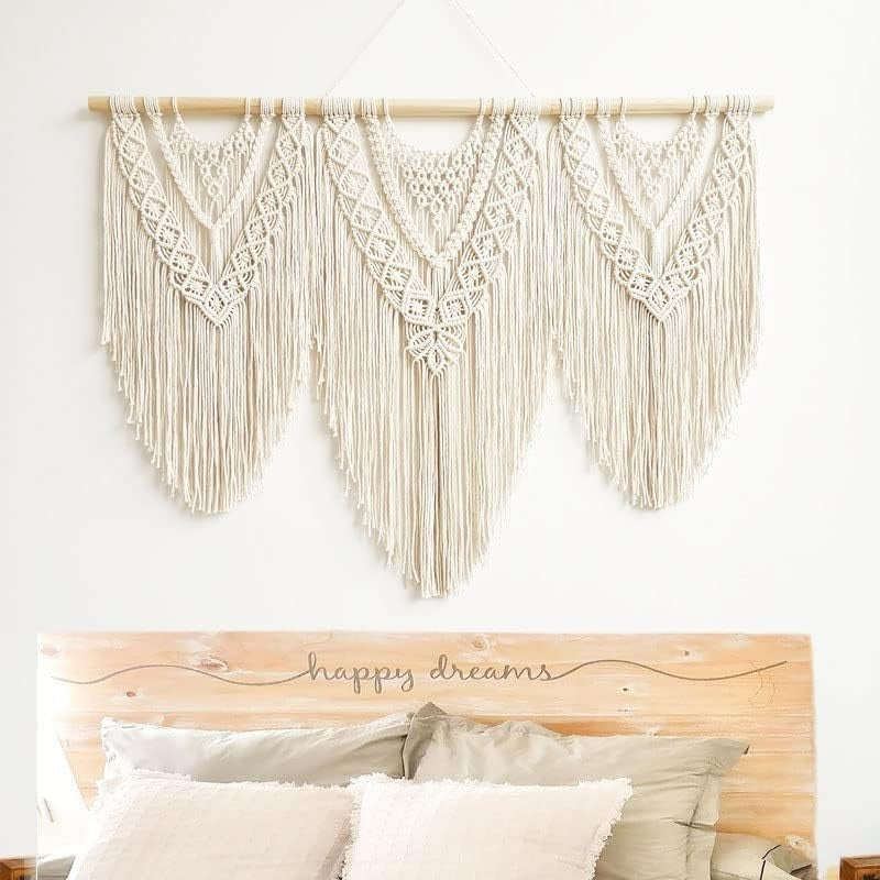 Large Boho Macrame Wall Tapestry 110x82cm Bedroom Decor for woman - Kwikley