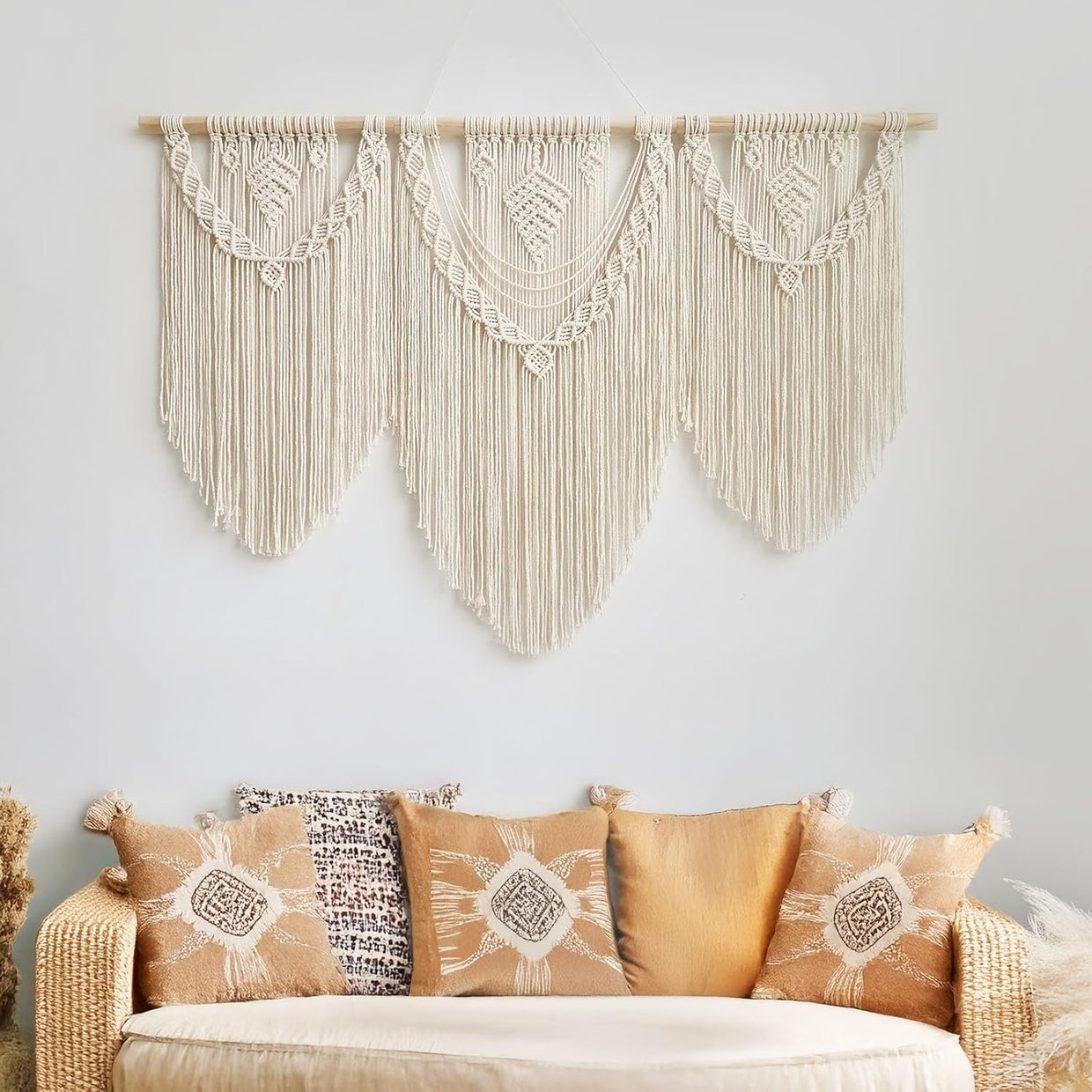 Large Boho Macrame Wall Tapestry 110x82cm Bedroom Decor gift for women - Kwikley