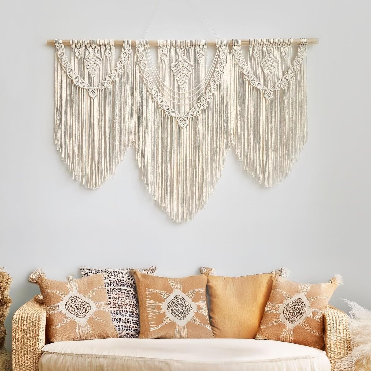 Large Boho Macrame Wall Tapestry 110x82cm Bedroom Decor gift for women - Kwikley