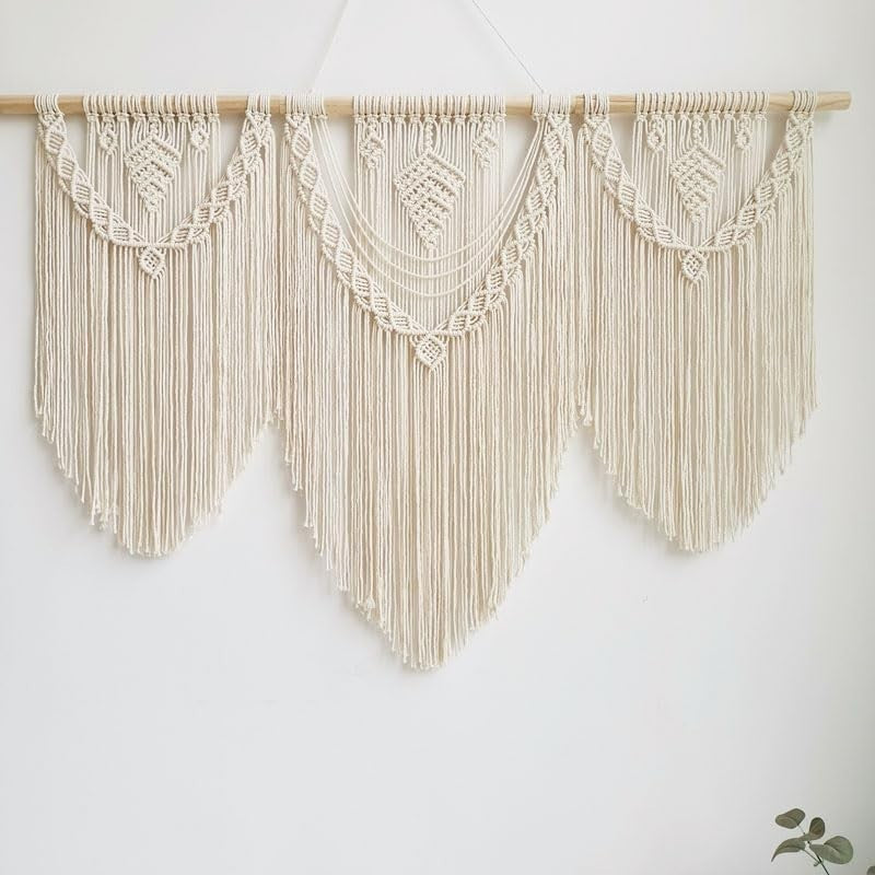 Large Boho Macrame Wall Tapestry 110x82cm Bedroom Decor gift for women - Kwikley