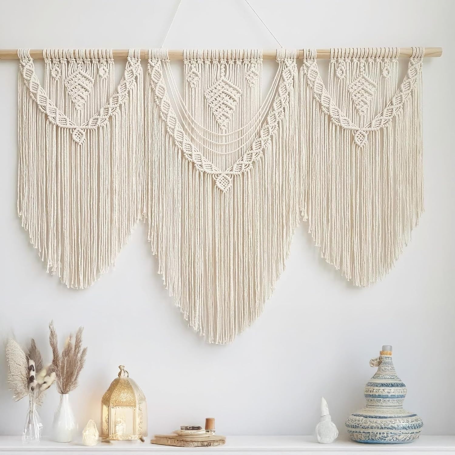 Large Boho Macrame Wall Tapestry 110x82cm Bedroom Decor gift for women - Kwikley