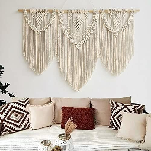 Large Boho Macrame Wall Tapestry 110x82cm Bedroom Decor gift for women - Kwikley