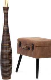 Large Brown Floor Vase 85cm Tall Wooden Decor for Pampas Grass - Kwikley