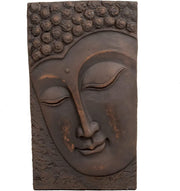 Large Buddha Wall Plaque 56cm Bronze Effect Garden Art - Kwikley