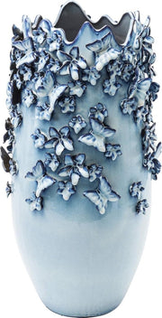 Large Butterfly Ceramic Vase 50cm Blue Sculptural Floor Home Decor - Kwikley